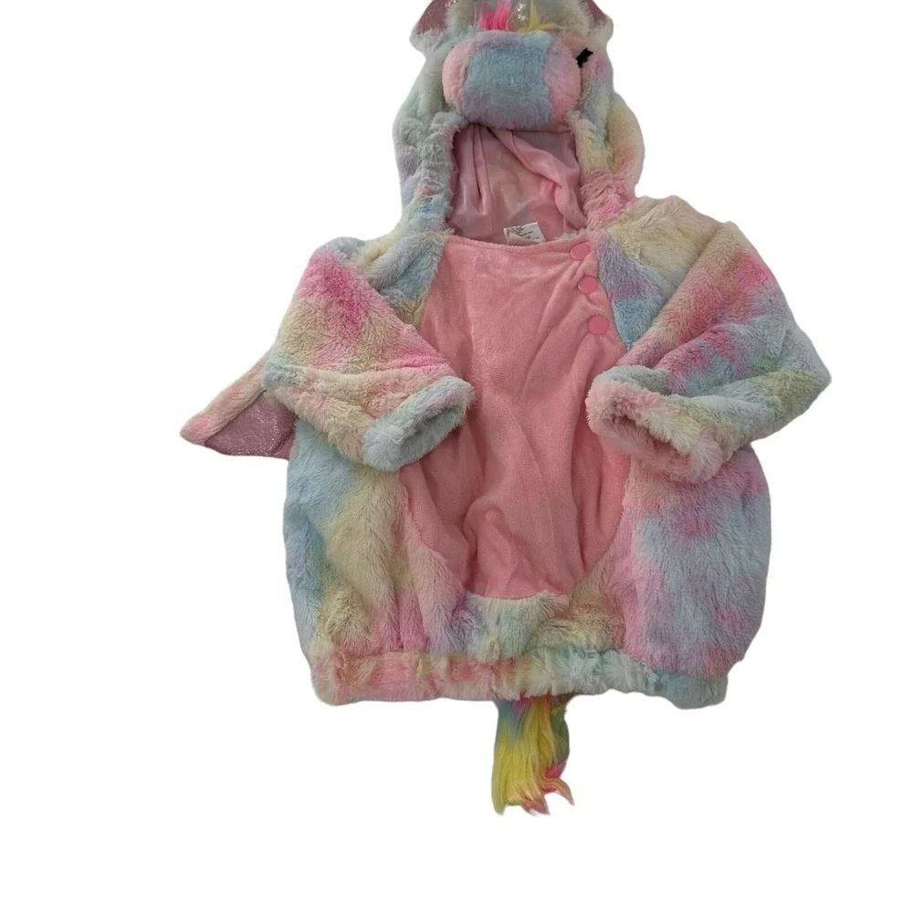 Target Unicorn‎ Halloween Bodysuit  Costume Rainbow 12-18 Months Faux Fur Baby